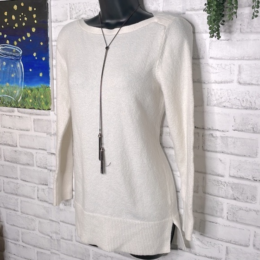 LOFT Ultra Soft Oversized Cream Knit Winter Sweater Top Shirt Size Medium